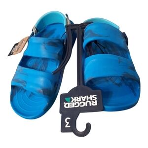 NWT RUGGED Shark Active Life Warranty Tags Sandles Blue Size 3